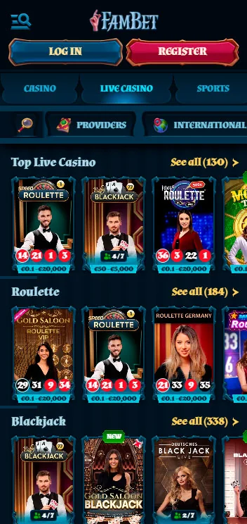 mobile live casino fambet casino